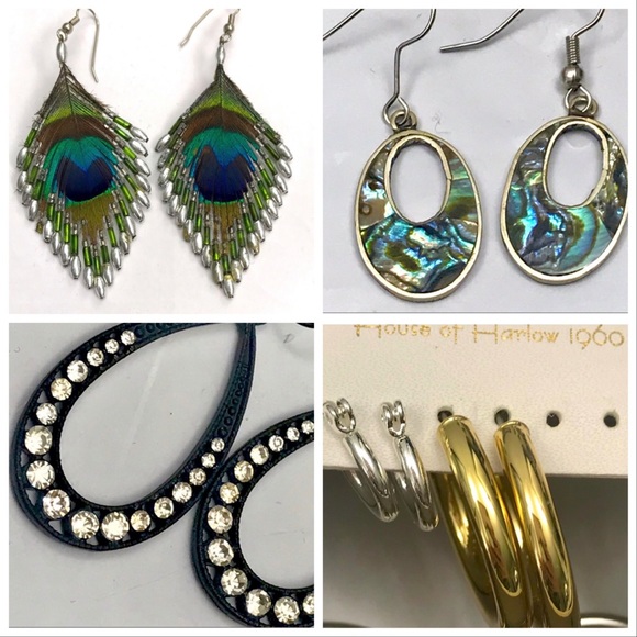 Jewelry - Lot of 7 Earrings , Loops , Dangling and Studs